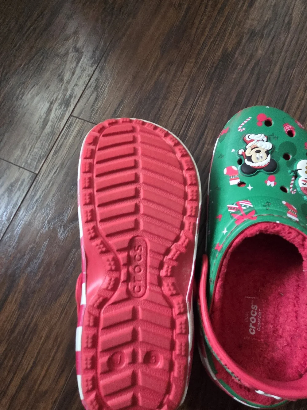 Crocs Kids Disney Mickey Christmas Lined Clog - Green/Red